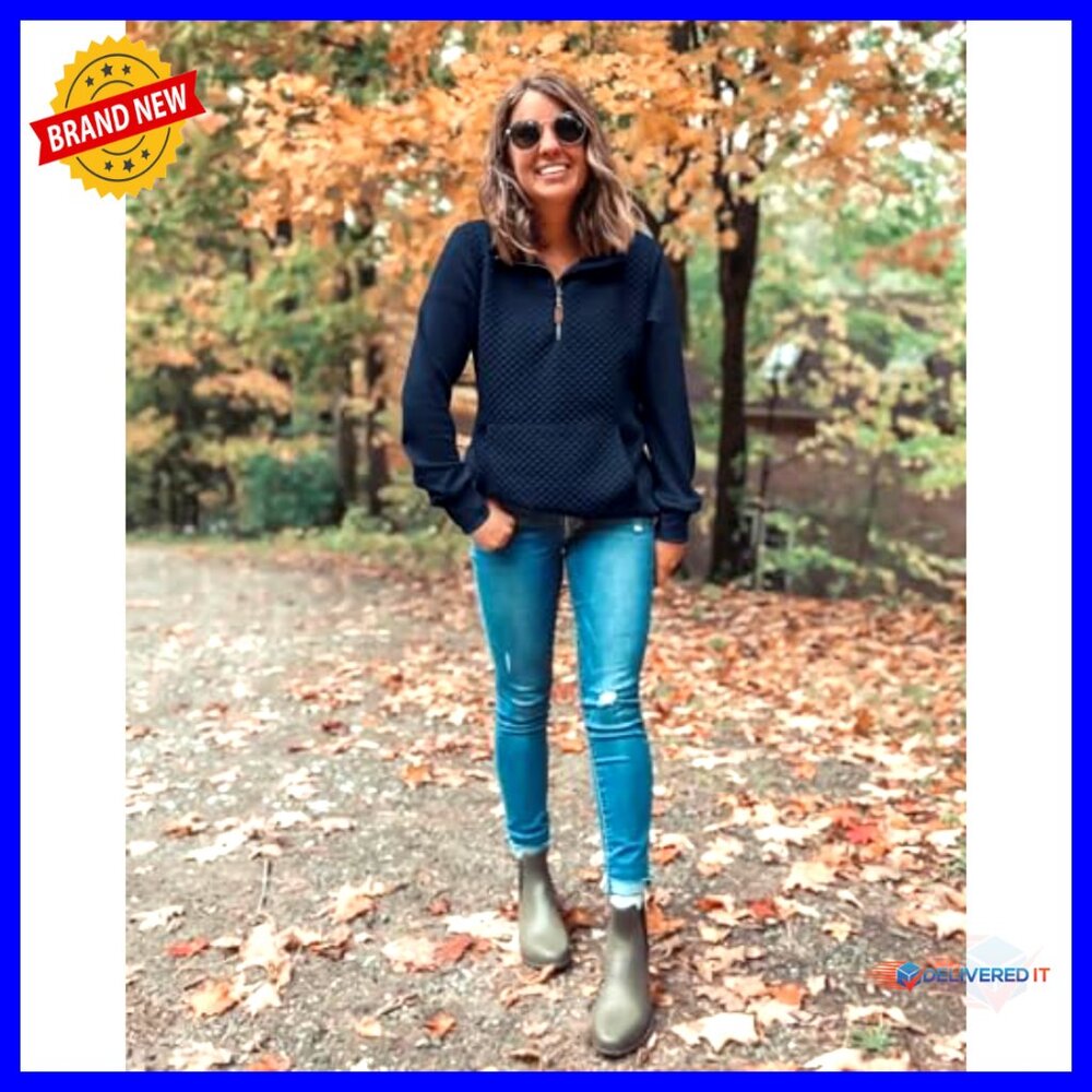 Quilted Pattern Lightweight Zipper Pullover Long … - image 4